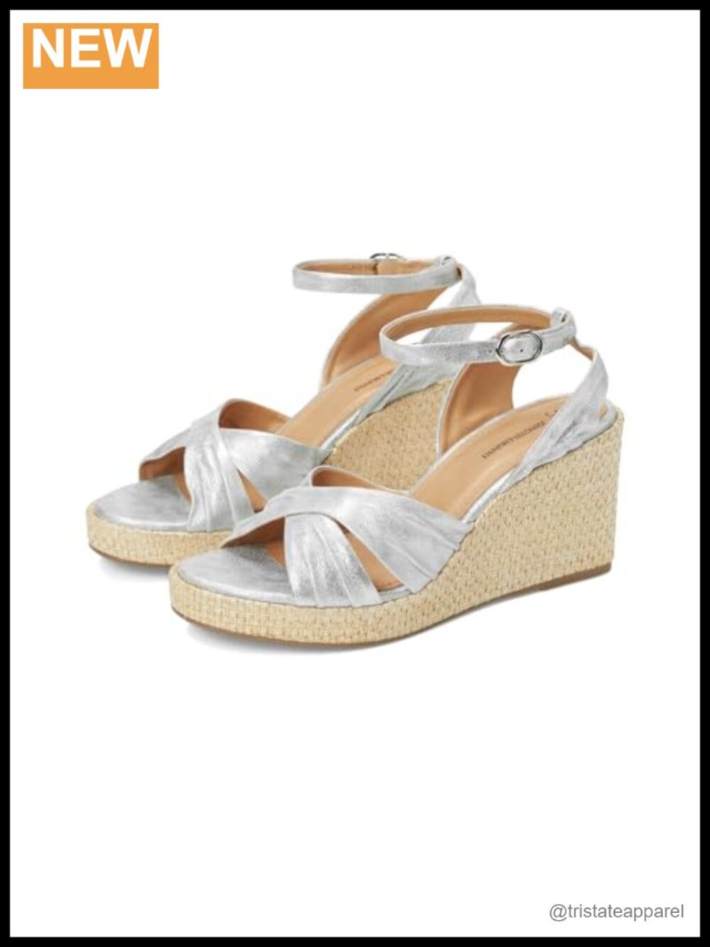 Marcia Cross-Band Wedge Sandal Leather OrthoLite Ankle Strap